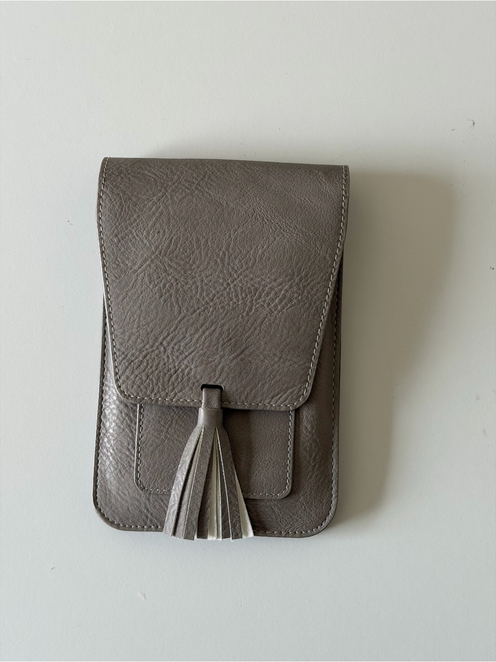 Women's Grey Tassel Crossbody Pouch